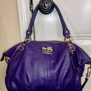 Coach Rich Purple Leather Shoulder Bag